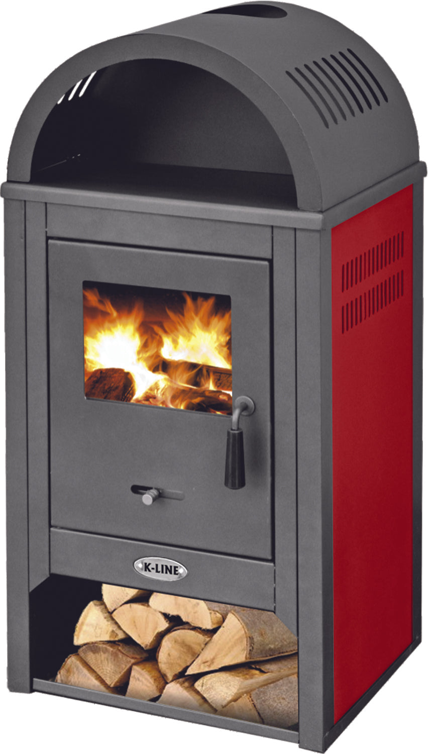 Stufa riscaldamento a Legna Struttura in acciaio 8.3 kW Kamin De Luxe –  Briconess Business Italia