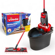 Vileda Supermocio Revolution completo di secchio con strizzatore e spazzolone con panno microfibra Sistema box