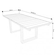 Tavolo allungabile 180/260 cm da giardino in legno pregiato di teak con piano a doghe T-Table