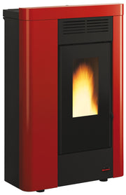 Stufe a pellets moderna salvaspazio slim Annabella 8 canalizzata NORDICA Extraflame