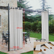 Tenda gazebo poliestere idrorepellente con passanti bretelle 140x270 cm bianco