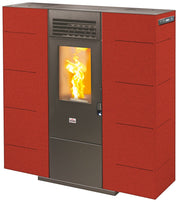 Stufa a pellet 6,15 kW Queen Slim 6 Bordeaux