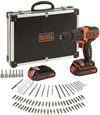 Trapano Avvitatore 10.8V con valigetta Premium 2 batterie 100 accessori BLACK+DECKER BDCDD12BAFC-QW