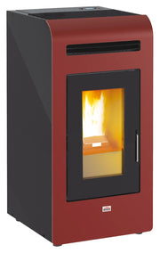 Stufa a pellet 12,5 kW Queen Plus HE 14 Canalizzata Bordeaux