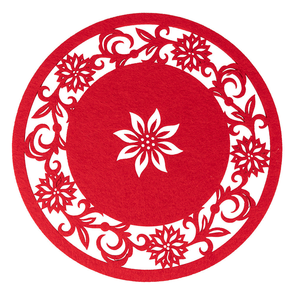 Sottopiatto decorativo rosso in plastica c/stelle traforate (54.44.79) -  Art From Italy