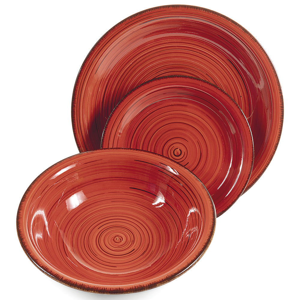 Piatti da portata in ceramica rossa 6 posti tavola servizio 18 pezzi D –  Briconess Business Italia