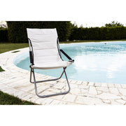 Sedia sdraio canapone chiudibile da giardino spiaggia con struttura in acciaio e seduta in poliestere imbottita con memory foam Jolly