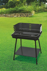 Barbecue in metallo griglia rimovibile in acciaio inox ripiano inferiore 4 posizioni di cottura