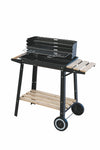 Barbecue rettangolare con ruote ripiani in legno struttura in metallo BestBQ