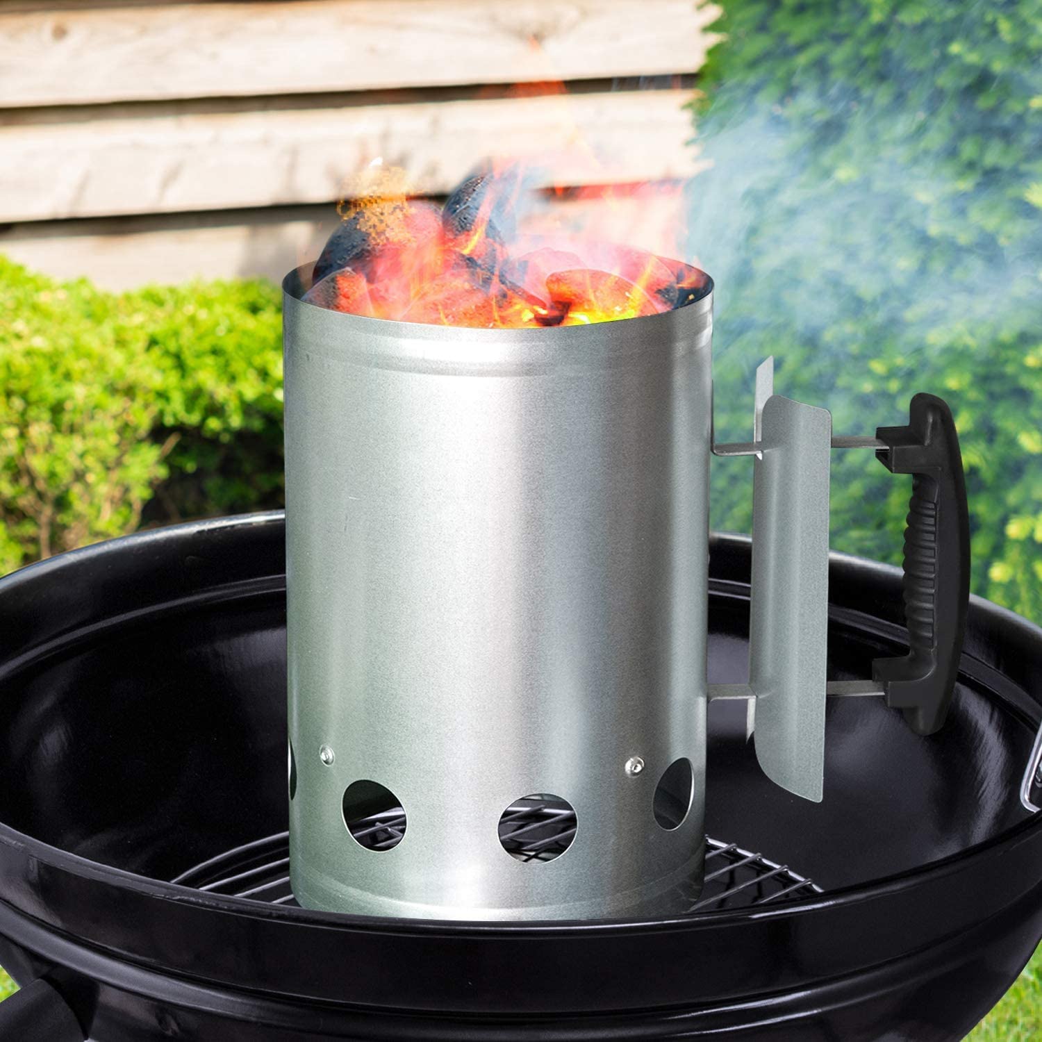 Accendi carbonella starter per barbecue chimney in metallo zincato ult –  Briconess Business Italia