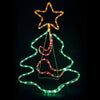 Decorazione insegna luminosa albero di Natale con 96 led multicolore per uso esterno 74x49 cm