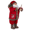 Babbo Natale con cappotto in tessuto rosso e sacco con15 led altezza 80 cm XMas