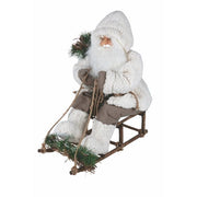 Statua Babbo Natale decorativa con slitta e 12 led XMas