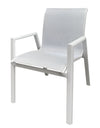 Sedia Poltrona elegante in alluminio bianco e Textilene da giardino esterno Alu White