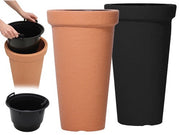 Vaso Kono effetto finta pietra colori nero e terracotta DPC Prosperplast