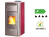 Termostufa a Pellet con struttura in acciaio 18,22 kW riscaldamento Queen Idro 20 Bordeaux