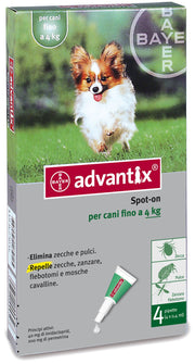 Advantix per cani fino a 4 kg Spot-On repellente contro pulci zecche zanzare BAYER