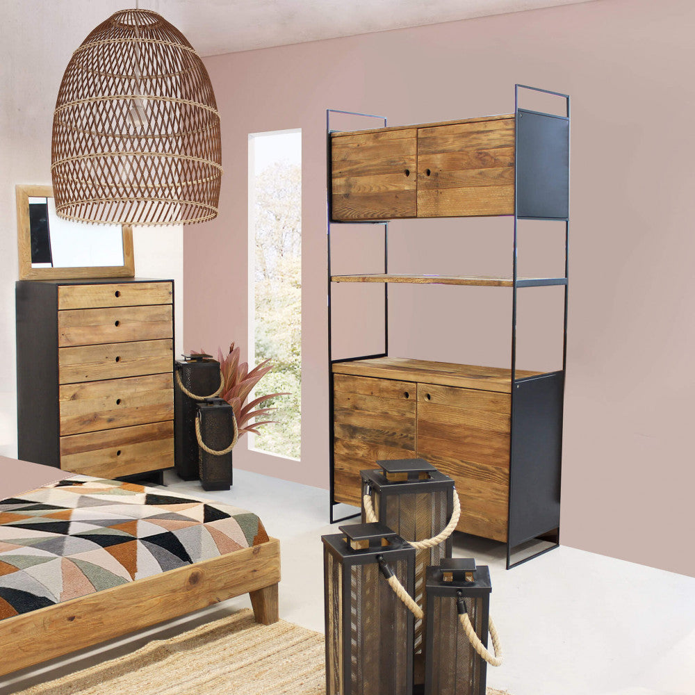 Specchio da parete rettangolare 50x70 cm con cornice in legno di pino –  Briconess Business Italia
