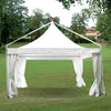 Gazebo 5x5 mt da esterno giardino con struttura in acciaio e alluminio e telo in poliestere ignifugo Pagoda