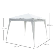 Gazebo 3x3 m in acciaio con telo in polietilene bianco Oasis