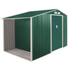 Casetta in lamiera con legnaia e porte scorrevoli Garden Cottage Metalgreen