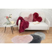 Tappeto cuore 80 cm scendiletto effetto pelliccia Glam