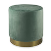 Pouf seduta 46x48 cm da interno salotto in poliestere effetto velluto con base dorata Golden Velvet