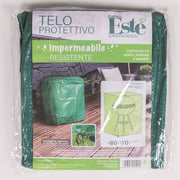 Telo cover Ø80x70 cm protettivo in polietilene impermeabile per barbecue tondi