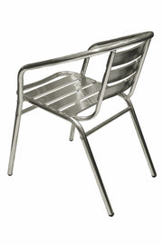 Sedia impilabile in alluminio da esterno cortile giardino bar e pub con braccioli Alu