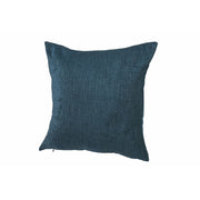 Cuscino quadrato 55x55 cm in tessuto effetto ciniglia blue jeans sfoderabile con zip Naif