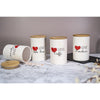 Barattolo grande da cucina 740 ml in dolomite con tappo ermetico in bamboo I Love