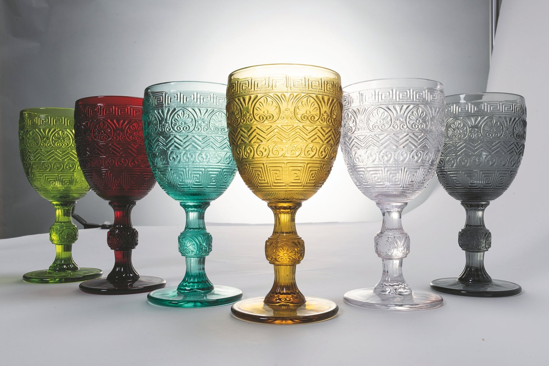 Set 12pz (6 calici + 6 bicchieri ) colorati in vetro HERITAGE - VERDE