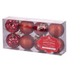 Palline di Natale rosse con dettagli oro diametro 6 cm confezione 8 pezzi Santa's House