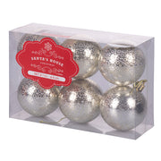 Palline di Natale argentate diametro 6 cm confezione 6 pezzi Santa's House