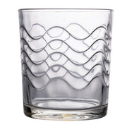 Bicchieri in vetro trasparente 265 ml con decorazione onde set 6 pezzi Light Wave
