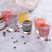 Set 6 bicchierini per caffè 90 ml in vetro con pois colorati Espressino