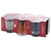 Set 6 bicchierini per caffè 90 ml in vetro con pois colorati Espressino