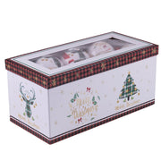 Scatola box 14 palle di Natale diametro 7,5 cm con laccetto XMas Chic