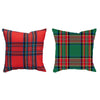 Cuscino decorativo natalizio quadrato 45x45 cm double face con schiaccianoci e tartan Xmas