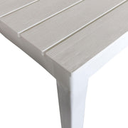 Tavolo bianco quadrato 80x80 cm in resina effetto doghe in legno Bali