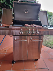 Barbecue gas in acciaio 4 bruciatori + 1 fornello laterale Florida Deluxe
