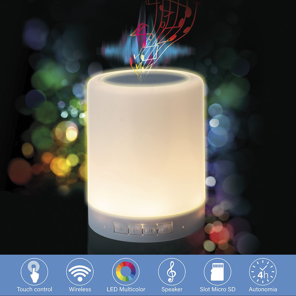 Lampada touch con speaker integrato e led colorati cassa bluetooth