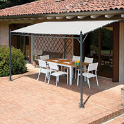 Gazebo Pergola in acciaio veranda addossata fissaggio a parete mt 3,5x2,5 Mirelle