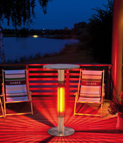 Tavolo tondo 60x60 cm riscaldante termotavolo a infrarossi da esterno in acciaio per bar e locali sole mezzanotte NIKLAS