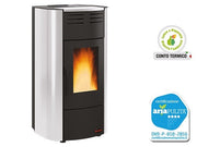 Termostufa a pellet con struttura in acciaio 18,8 kw con telecomando Raffaella 19 idro Nordica Extraflame