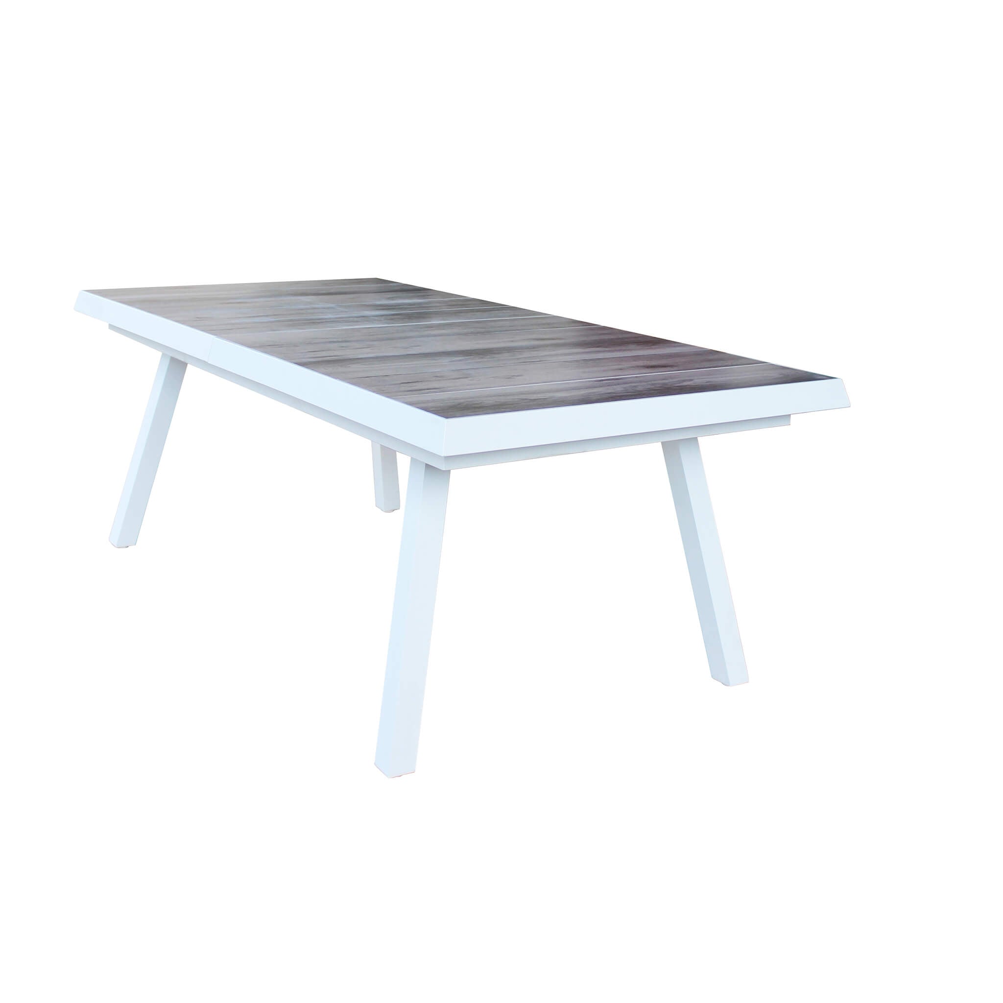 Tavolo allungabile da esterno giardino in alluminio con piano in gres  effetto legno 205/265 cm Lincoln