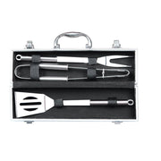 Set 3 accessori per barbecue gas e carbone in valigetta in alluminio Chef 3