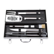 Set 5 accessori per barbecue gas e carbone in valigetta in alluminio Chef 5