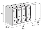 Cassette postali multiple Blocchiere per condominio verticali per posta 6 posti in alluminio Alubox Cubo Bronzo