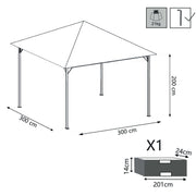 Gazebo da esterno con struttura in acciaio e telo in poliestere 3x3 mt Gardenia